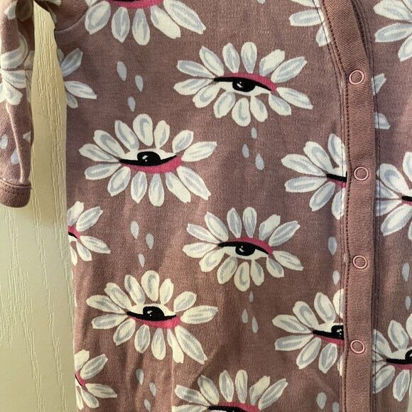 Nordstrom by Cristina Martinez Pink Timber Eye Petals Footie Cotton Size Newborn - Picture 4 of 8